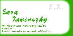 sara kaminszky business card